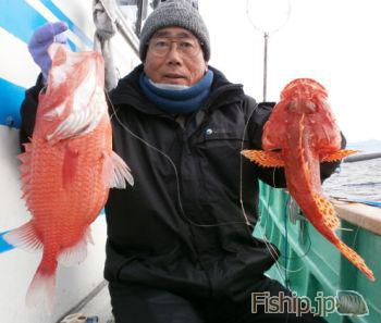 2月26日鬼カサゴ釣り 高知県のオニオコゼの船釣り情報